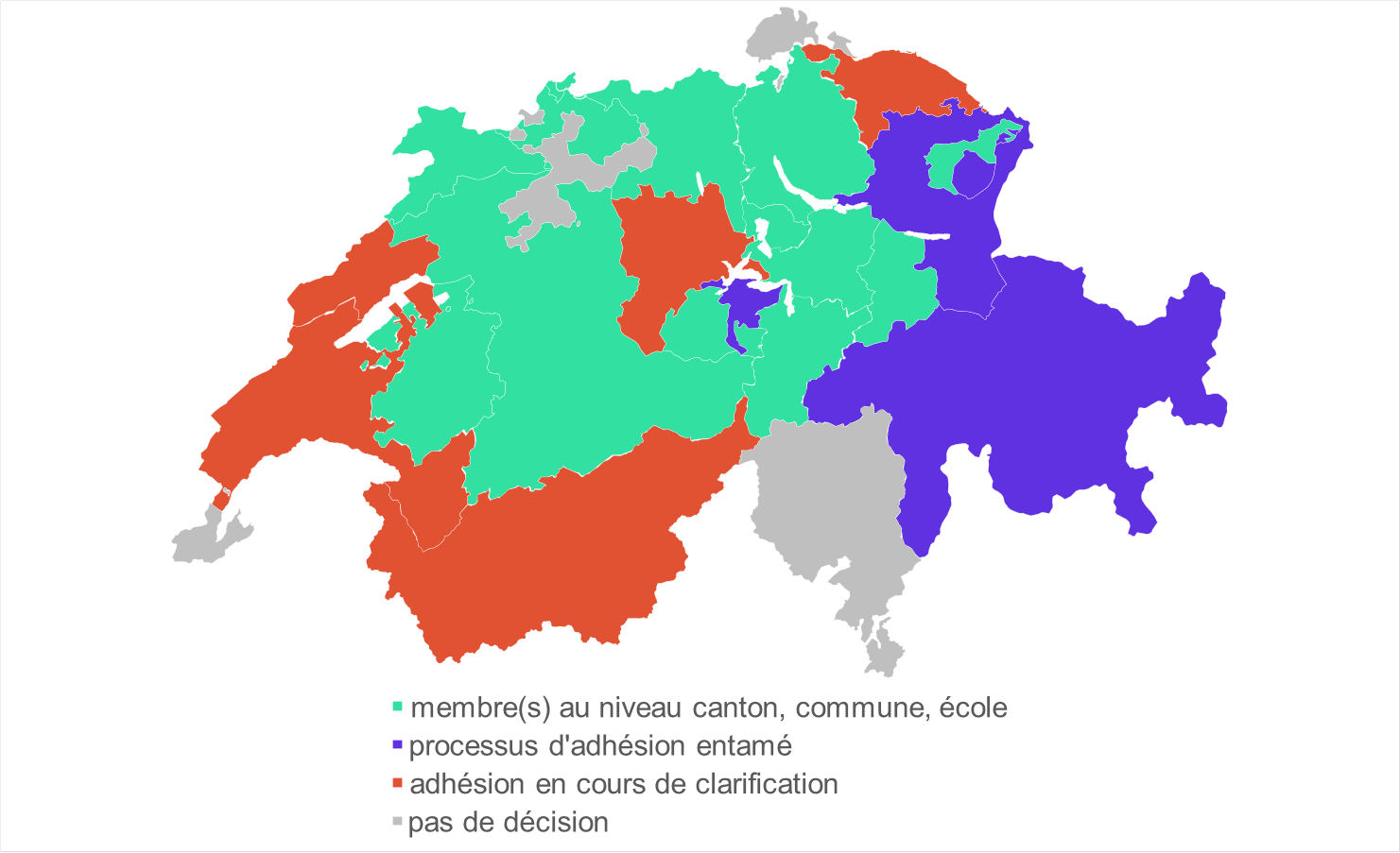 Carte de la Suisse illustrant les membres d'Edulog.